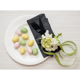 Linen Fabric Napkins Hemstitch Napkins Natural Colours 50 x 50 cm 100% European Flat Napkins Set of 6 Washable Ideal for Kitchen, Christmas, Wedding, Restaurant and Everyday Use