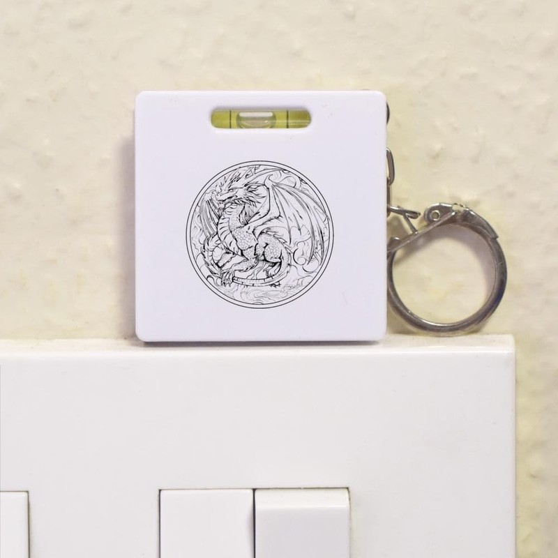Azeeda 'Dragon Emblem' Keyring Tape Measure/Spirit Level Tool (KM00037116)