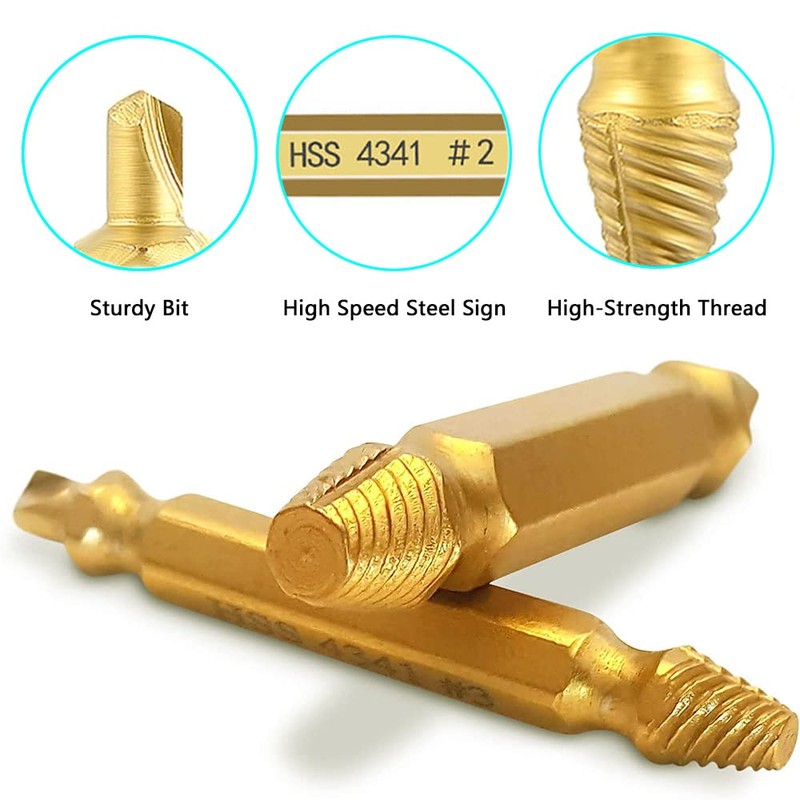 Screw Extractor Set Professional 6 Pieces Extractor Screw Remover Screws