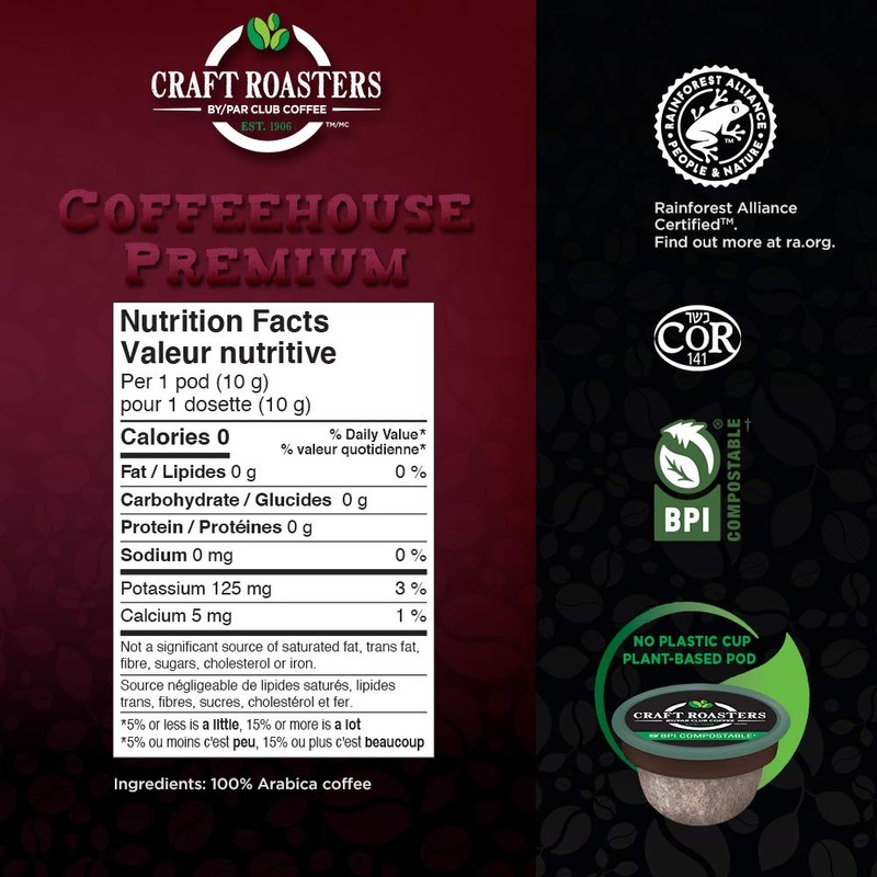 Club Coffee Craft Roasters Coffeehouse Premium - Medium Roast Single