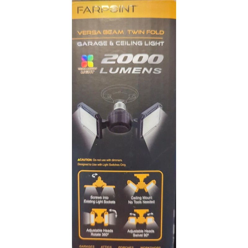 Farpoint- Versa Beam Twin Fold Garage & Ceiling Light 2000