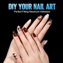 TOMICCA Coffin Short Nail Tips - Tips for Gel Nails, Nail Tips, False Nails, Pre-Shaped Matt, Nail Tips for Nails, Full Cover Nail Tips for Nail Salons and DIY Nail Art, 12 Sizes, 360 Pieces