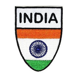India National Flag Shield Patch Badge Country Team Embroidered Iron On Applique