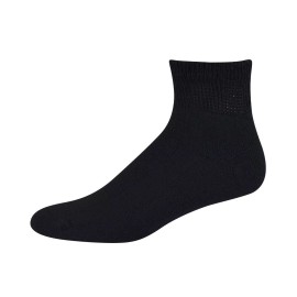 Davido Mens socks ankle / quarter 100% cotton made in Italy 6 pairs black 13-15