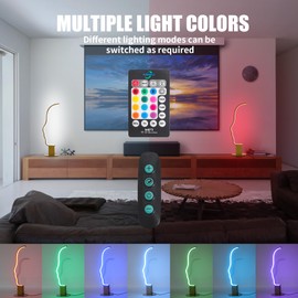 MUMENG RGB Table Lamp, Dimmable LED Desk Lamp Unique Lamps, Multicolor Changing Bedside Lamps Nightstand Lamp with Remote for Bedroom, Living Room, Gaming Room, Office, Gifts