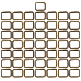 Metal Rectangle Ring Buckles Square Strap Webbing Belt Rings for Bag Purse Non Welded 3/4 x 5/8 Inch, Bronze, Pack of 50