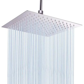 Free Shipping 10 Inch Ultra-Thin CUPC Watermark Adjustable Square Rain Bathroom Top Rainfall Shower HeadMaterial: Stainless Steel, Color: Brushed nickel