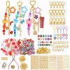 Metacipher 480 Pcs Keychain Making Kit with Alphabet Beads, Charms