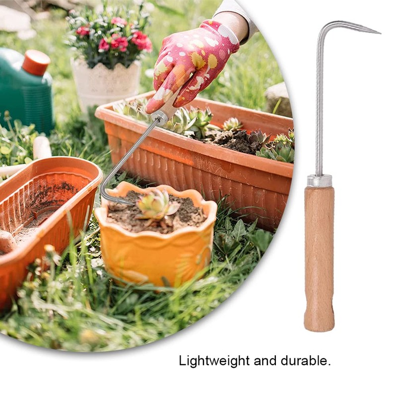 HiChuAng Weed Remover Tool Stainless Steel Patio Weeder Single Claw