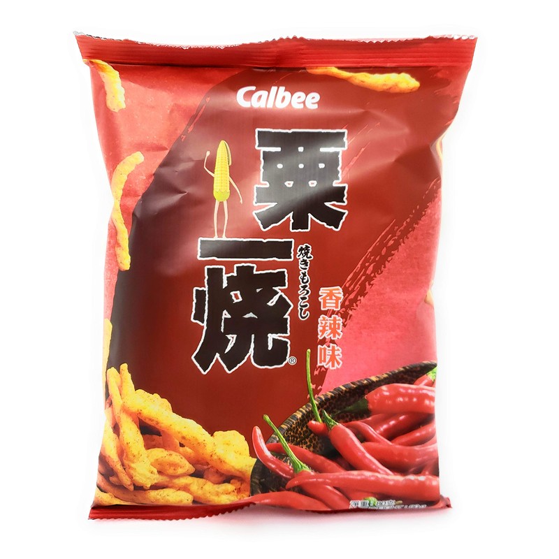 Calbee Grill-A-Corn Hot & Spicy Flavored Chips (4 Pack, Total
