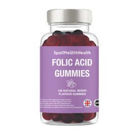 SpoilMeWith Health – Folic Acid Gummies | Natural Berry Flavour | Chewable Supplement with 400µg Folic Acid for Prenatal Support | 120 Vegan Gummies | 4-Month Supply