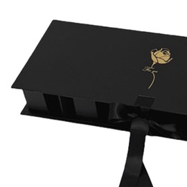 SM SunniMix Mom Empty Flower Gift Box Packaging Box Mother's Day Decoration Accessories Multipurpose for DIY Craft 43x18x6.8cm Cardboard, Black