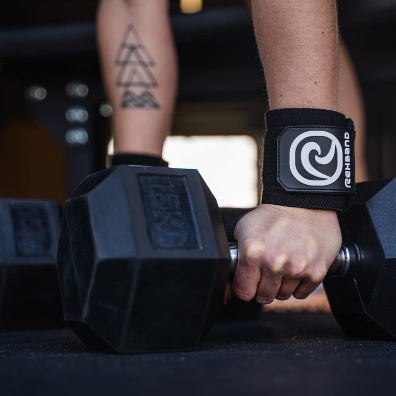 Rehband Wrist Bandages, 1 Pair, Wrist Support for Strength Training,