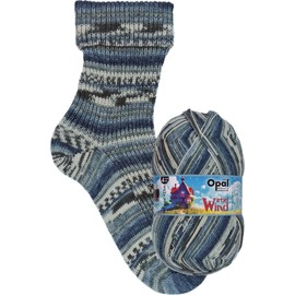 Opal Wirbelwind 4-ply sock wool, 75% virgin wool, 25% polyamide, 425 m/100 g, needle size 2-3 mm (11475 laughing wind)