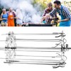 BBQ Roaster Rotisserie Skewers Needle Cage Oven Kebab Grill Stainless
