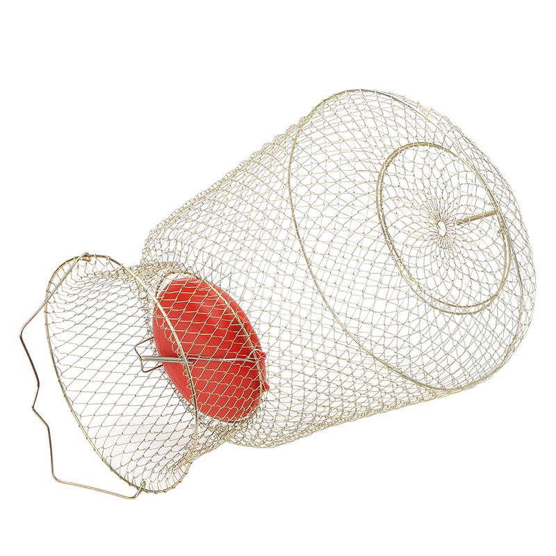 Stainless Steel Foldable Round Portable Fish Shrimp Basket Fishing Net