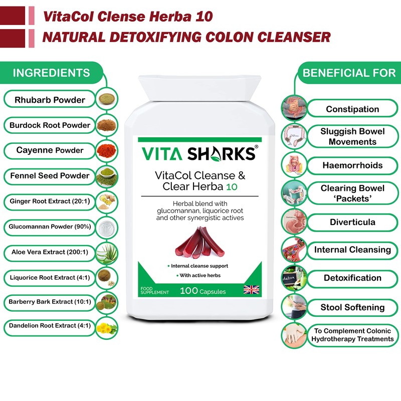 VitaCol Cleanse & Clear Herba 10 | Natural Stool Softening