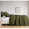 Brooklyn Loom Flax Linen Duvet Set, Queen, Olive Green