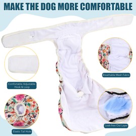 XPCARE Dog Diaper Female (4 Pack) - Washable Reusable Durable Dog Diapers - Highly Absorbent Female Dog Diapers - Dog Aiaper for Dogs in Heat,Incontinence or Excitatory Urination (X-Large)