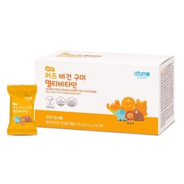 Atomy Kids Vegan Gummy Multivitamin (60 gummies/1 month supply) / 애터미 키즈 비건 구미 멀티비타민 (60구미/1개월분)