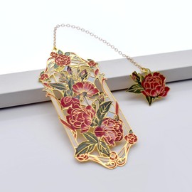 BLBMH Rose Bookmarks for Women Mother's Day Gifts Teacher Appreciation Gifts Birthday Christmas Unique Gifts Cute Pretty Metal Book Marks for Grils Mom Readers Book Lovers - Red