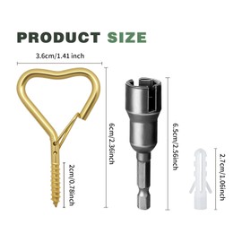 Ticway 20 PCS Heart Shaped Hooks for Outdoor String Lights,Screw Hooks for Outdoor String Lights, Party Lights, Garage, Bird Feeder, Lanterns,Wind Chimes Gold