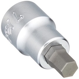 Koken 3/8 (9.5 mm) SQ. Hex Bit Socket, Total Length: 1.5 inches (38 mm), 0.3 inches (7 mm), 3010M.38-7