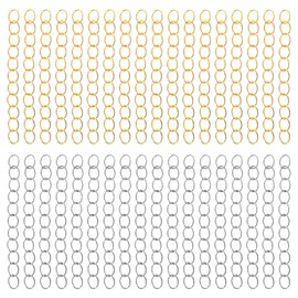 Mabor 200Pcs Chain Extender for Necklace, Necklace Extension, Gold Silver Bracelet Chain Extender Tails Removable for Jewelry Bracelet Anklets Making