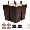 Txcucc Sofa Legs Square Bed Feet 5 inch Wood Replacement