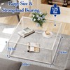 ​​​​​​​​​​​​Glass Coffee Table Square Coffee Table for Small Space,Modern Minimalist