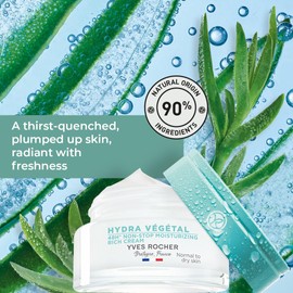 Yves Rocher - Face Moisturizing Hydra Végétal 48H Non-stop Hydratation Gel Day Cream with Hydrating Cellular Water, for Normal to combination skin, 50 ml jar (Normal to Combination) (Normal to Combination Skin)