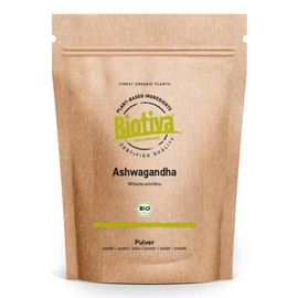 Biotiva Biotiva Ashwagandha Pulver Bio 1000g - Ashwagandawurzel - Schlafbeere - Ayurveda - indischer Ginseng - Withania Somnifera - abgefllt in Deutschland - vegan