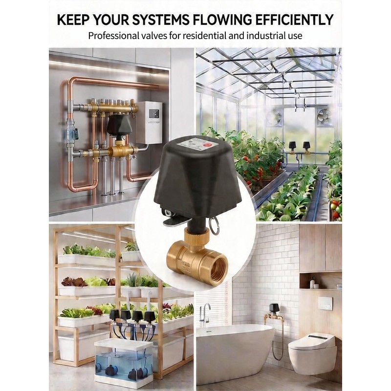 Smart WiFi Water Valve, Brass Motorized Ball Valve with Timer