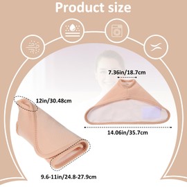 ElevateTech 2Pcs Castor Oil Pack Wrap for Ankle, Prevent Leakage Soft Castor Oil Wrap Pads Self Adhesive Ankle Brace Socks Reusable Adjustable Easy Clean (Khaki)