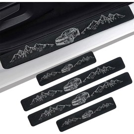 4Pcs Car Door Sill Protector Carbon Fiber Anti-Dirty Scuff Plate Cover Guard Sills Protector fit for Dodge Charger Accessories