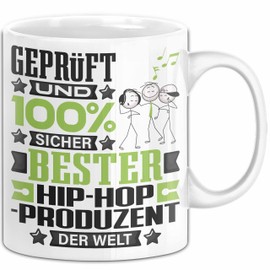 Trendation Hip-Hop-Produzent Geschenk Lustiger Spruch für Hip-Hop-Produzent Geschenkidee Bester Hip-Hop-Produzent Der Welt (Weiß)