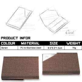 Waylipun Business Card Holder, Luxury PU Leather Premium Business Card Holder with Magnetic Closure, Carefully Store Your Card, Business Card Holder for Men and Women, brown, Elegant