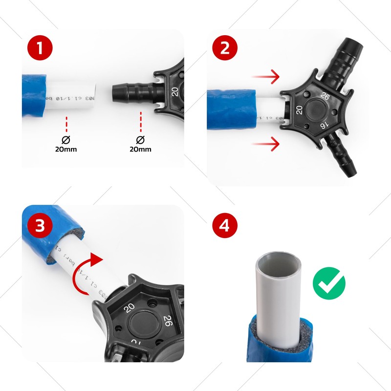 BOOPARTS Calibrator/deburring for multi-layer pipes with diameter 16-20-26 - PEX-AL-PEX