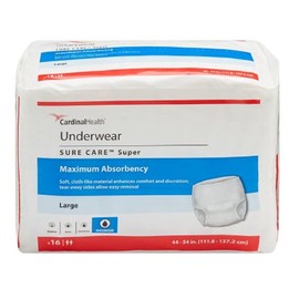Sure Care 1215 Super Heavy Absorbency Protective Underwear, Large (1 case of 64 eaches)