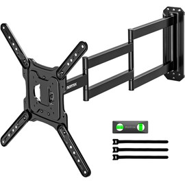 monTEK Long Arm TV Wall Mount for Most 23-65 Inch TVs, 37 Inch Long Extension TV Mount Swivel and Tilt, Full Motion Wall Mount TV Bracket Fit Max VESA 400 x 400mm, Up to 77 lbs