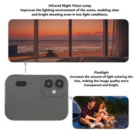 4K Digital Camera with 3" Touch Screen, 64MP Triple Camera, Multi-Function Camera, 120 Degree Wide Angle Compact Small Camera, Support Live Streaming (Black)