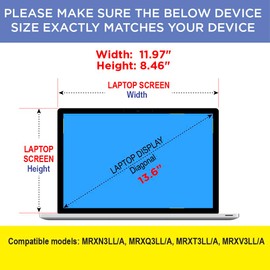 Artemis Shields Matte Anti Glare Screen Protector for Apple MacBook Air laptop 13-inch - Apple M3 chip MRXN3LL/A 2 PACK