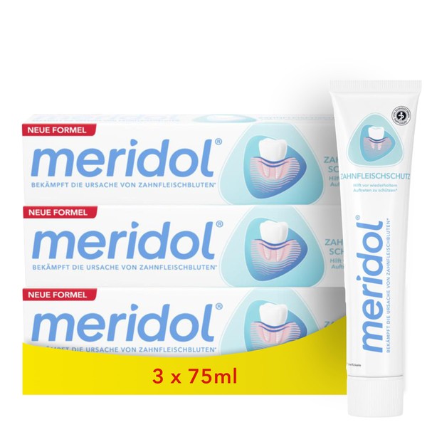 meridol Toothpaste 3 x 75 ml - Toothpaste Fights Gum Disease, Antibacterial Effect