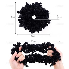 AUEAR, 2 Pack Scrunchie Headwear Hair Tie Ring Plain Big Hairband (Black)