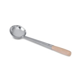 Craft Wok Small Wok Ladle Stainless Steel Traditional Wok Hoak with Ergonomic Wooden Handle Professional Asian Kitchen Utensil for Stirring Serving / 732W6-1