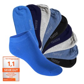 Footstar Sneak It! children's trainer socks (10 pairs), short socks for girls and boys - Jeans shades, size: 31-34