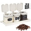 Suclain 3 Pcs Glass Coffee Containers Coffee Station Organizer Set,