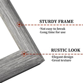 AEVETE Picture Frame 5x7 Gray Photo Frames Rustic for Wall and Desk Decor