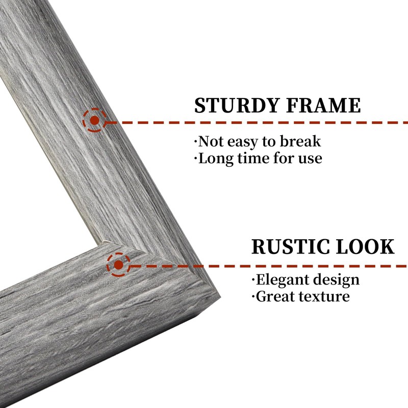 AEVETE Picture Frame 5x7 Gray Photo Frames Rustic for Wall