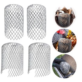 DECARETA Pack of 6 Gutter Protection Aluminium Filter Mesh Gutter Gutter Protection Downpipe Protection Leaf Sieve 4.5-8.5 cm Leaf Sieve Gutter Leaf Protection Rain Pipe Protection for Roof Pipes